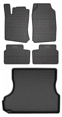 Zdjęcie produktu dla Dywaniki gumowe + mata bagażnika do Opel Vectra B 1996-2001 (sedan) – czarne, dopasowane – Wielganizator SolidPRO