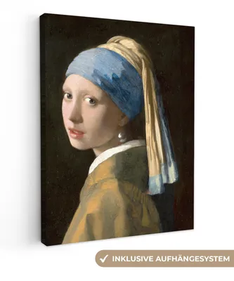 Produktbild von MuchoWow® - Leinwandbilder - Mädchen mit Perlenohrring - Gemälde - Alte Meister - Vermeer, Wandbild, Wanddeko Bilder Wohnzimmer, 30x40 cm