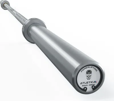 Produktbild von ATLETICA Gamma Langhantel | Powerlifter Titan | Forciere Deine Leistung im Powerlifting | 20kg | IPF- & IWF-Markierungen | Farbe - Chrome