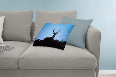 Produktbild von MuchoWow® Zierkissen Sofakissen Wohnzimmer Dekokissen 60x40 cm Hirsch - Scherenschnitt - Himmel - Kopfkissen - Polster mit Foto