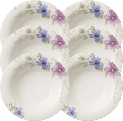Produktbild von Villeroy & Boch Mariefleur Gris Basic Suppenteller 23 cm Set6