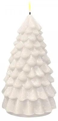 Image de Deluxe Homeart Bougie LED Sapin de Noël télécommandée 10x18 cm blanc