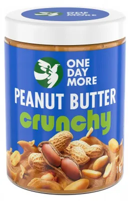 Produktbild von OneDayMore | Erdnussbutter Crunchy 1 kg | 100 Prozent geröstete Erdnüsse ohne Zucker vegan