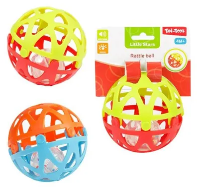 Image de Toi-toys Little Stars : balle hochet ouverte pour bébé, 10 cm