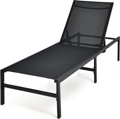 Produktbild von GOPLUS Outdoor Sonnenliege, Verstellbare Liege mit 6 Positionen, Gartenliege mit schnell trocknendem & atmungsaktivem Mischgewebe für Garten Strand Balkon