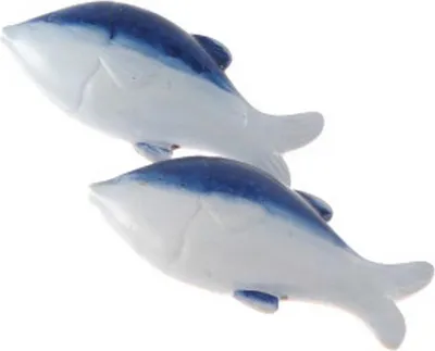 Produktbild von Keramikfische Dekofiguren weiß blau 4,5 x1 cm 1 VE = 3 Stk. 71931