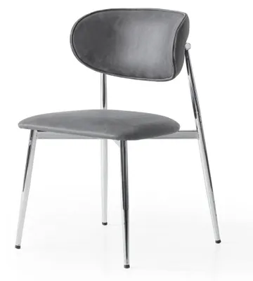 Immagine prodotto di Sedia grigia, confortevole, imbottita, con rivestimento in tessuto, aspetto metallico, design moderno, stabile, di alta qualità