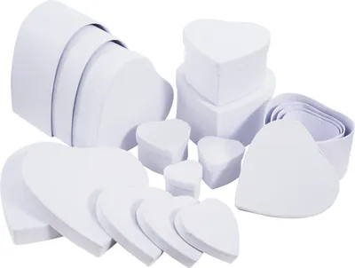 Produktbild von VBS XXL Pappschachteln "Herz", Weiß, 12er-Set