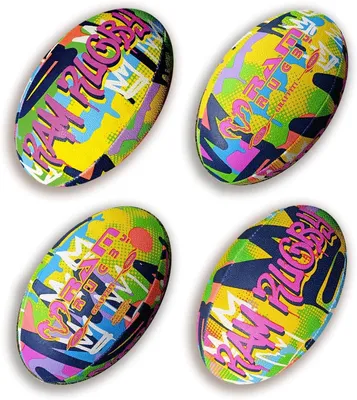 Produktbild von Graffiti Fun Design Squad Trainer Rugbyball – für Kinder und Erwachsene – Trainings-Rugbyball in Vereinsqualität – 3D-Griff – tolles Geschenk