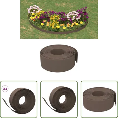 Produktbild von The Living Store Rasenkanten 3 Stk. Braun 10 m 20 cm Polyethylen