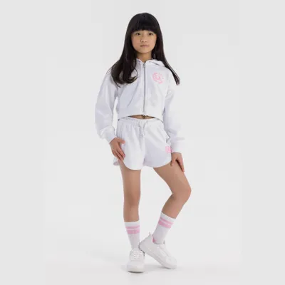 Produktbild von Minoti Hoodie Baumwolle Kapuze Weiß Gr. 122 für Mädchen