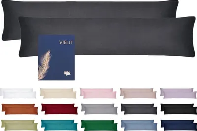 Produktbild von Vielit Seitenschläferkissen Bezug Anthrazit 40 x 145 Set 2er Pack