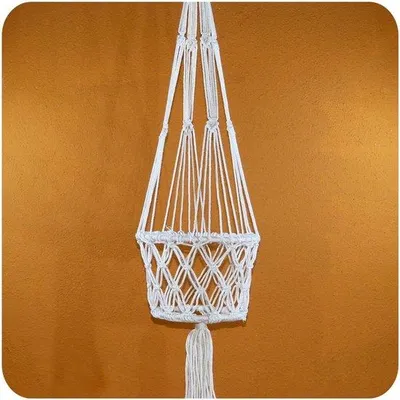 Produktbild von Blumenampel Hängeleuchte Boho Vintage Stil Pflanzenhalter - Naturfarben