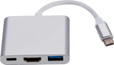 Produktbild von Typ-c Zu Hdmi-kompatibel 3 In 1 Adapter Usb3.1 Kabel High Speed Hub Silber