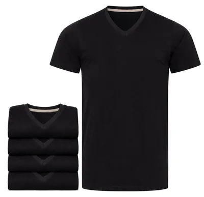 Produktbild von Mivaro Herren T-Shirt 5er Pack V-Ausschnitt - V-Neck Shirt aus 100% Baumwolle, Regular Fit, Basic Kurzarm, bis 5XL