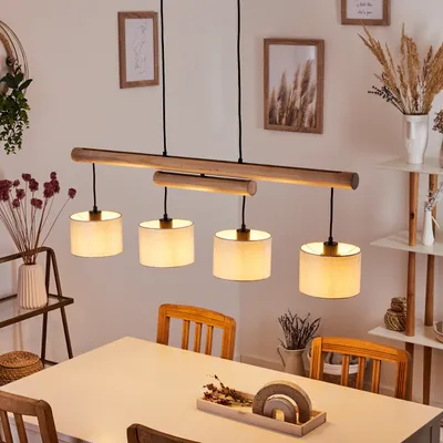 Produktbild von Vallicchio »Vallicchio« Pendellampe aus Metall und Holz in Schwarz/Natur