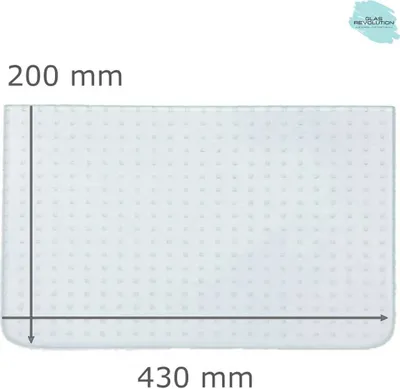 Produktbild von Kühlschrank Einlegeboden - Master Carré 4 mm - 2 abgerundete Ecken - (116,62 EUR / qm - Mindestbfl. 0,25 qm - Kantenb. 5,35 EUR / lfm - Eckenb. 1,00 EUR / Stck.) - 430 mm x 200 mm