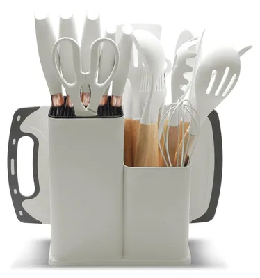 Obrázek produktu pro Omgoods – Sada 19 kusů kuchyňských pomůcek, obsahující 5 nožů a 12 silikonových nástrojů