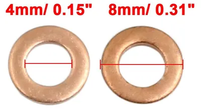 Produktbild von 20 Stš¹ck Kupferdichtringe 4mm Innendurchmesser Kupfer Scheiben Flache Dichtungsringe fš¹r Auto