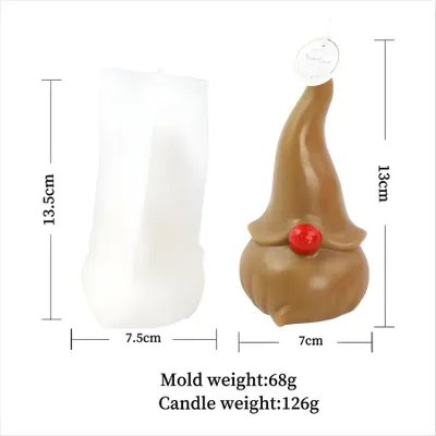 Produktbild von Silikon Kerzenform Seifen Gussform, Wichtel Weihnachten, 135 x 75 mm, 68 g