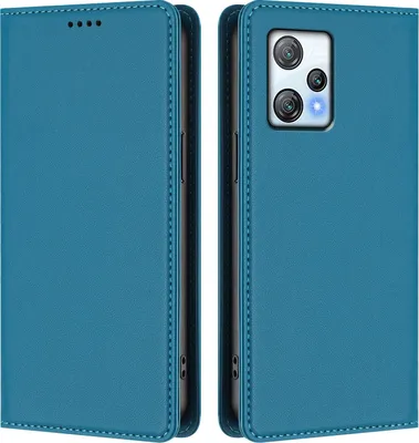 Produktbild von Handyhülle für Blackview A53, Kunstleder Klapphülle Stoßfeste Magnetische Hülle mit Ständer Blau