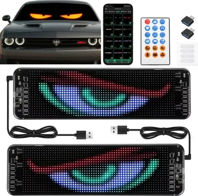 Obrázek produktu pro Flexibilní LED displej – ambientní osvětlení pro osobní a nákladní automobily – programovatelný běžící text – vícebarevný (RGB) – ohebný měkký displej – reklama
