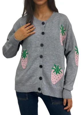 Productafbeelding van Vrouwelijke Gebreide Cardigan met Ronde Hals