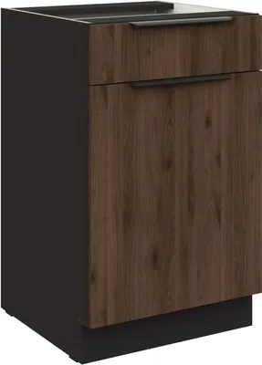 Produktbild von Küchen Unterschrank 50 cm Küche MONZA Okapi Nußbaum Soft-Close Küchenzeile