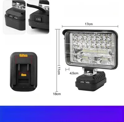 Zdjęcie produktu dla Lampa robocza LED, 5 cali, 48 diod LED, model 2, przenośna, zasilana bateryjnie, do zastosowań awaryjnych i zewnętrznych
