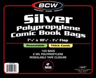 Produktbild von BCW BCW Resealable Silver Thick Comic Bags (100 St.)