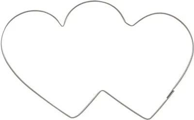 Produktbild von Orion Keksausstecher Ausstechform Ausstecher für Lebkuchen Plätzchen Doppelherz herzförmig aus Stahl 9x5,5x1,5 cm