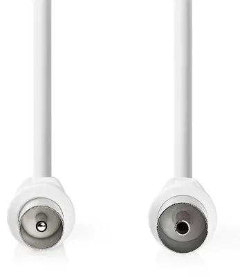 Produktbild von Nedis Koaxial Kabel - IEC (Coax) Stecker - IEC (Coax) Buchse - Vernickelt - 90 dB - 75 Ohm - Doppelt geschirmt - 1.50 m - Rund - PVC - Weiss - Box