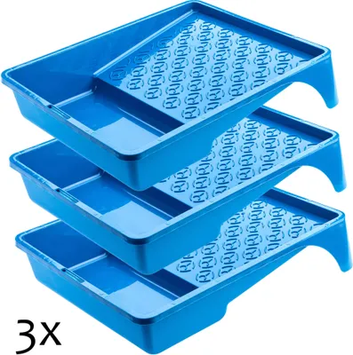 Produktbild von KADAX Farbwanne "Frok", große Farbschale aus Kunststoff, Malerbedarf, Blau, 25 cm, 3 Stück