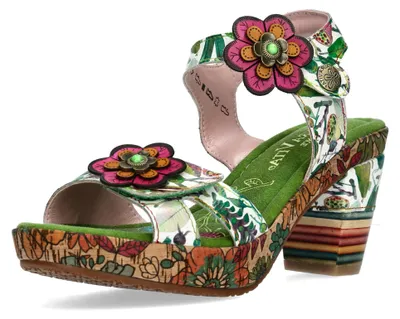Produktbild von Laura Vita Damen Sandalette Blockabsatz Plateau Kork NELLAO 36, Größe:38 EU, Far