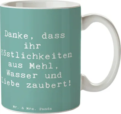Produktbild von Mr. & Mrs. Panda Becher Spruch Bäcker-Dank - Meeresbrise - Geschenk, Tasse, Hingabe, Bedanken, Kaffeebecher, Köstlichkeiten, Anerkennung, Wunder, Kaffeetasse, Künstler