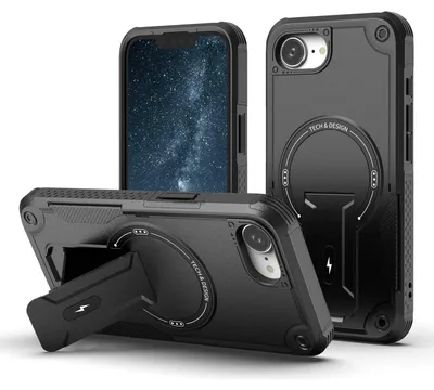 Obrázok produktu pre Puzdro na mobilný telefón Apple iPhone 17e / 16e Armor MagSafe s podstavcom, čierne