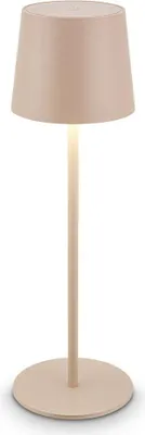 Image de Briloner BOTA Lampe de table LED sans fil IP44 – Batterie rechargeable, variateur tactile, beige, Ø11x33 cm, intérieur et extérieur