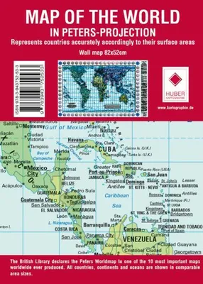 Produktbild von Poster Weltkarte Petersprojektion, englisch (ca. 82,5 x 52,3 cm)