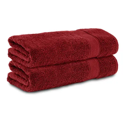 Produktbild von Komfortec 2er Duschtücher 70x140 cm Set aus 100% Baumwolle, 470g/m², Frottee, Weich, Aurorarot