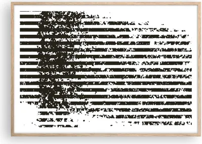 Produktbild von Gerahmtes Poster - Rahmen in heller Eiche - Abstraktion Schwarz Gürtel - 100x70 cm - Wand Bild - Wanddeko - Wandbilder - Kunstposter - Wandposter - Bilderrahmen - Bilder - P2NAA100x70-4855