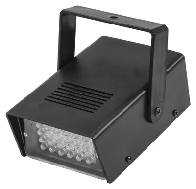 LED Disco Strobe weiß - Stroboskop mit Musiksteuerung und Geschwindigkeitsregelung