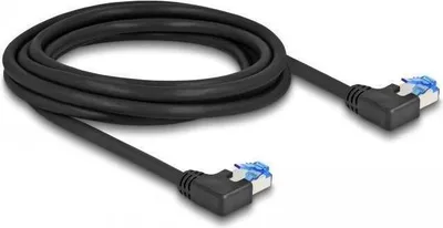 Image de Câble réseau Cat. 6A S/FTP RJ45 coudé 3 m noir