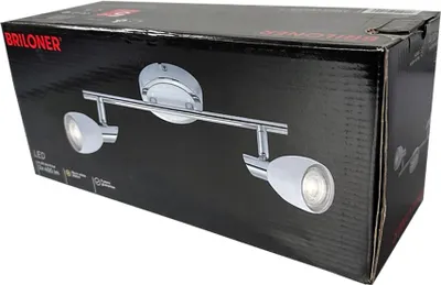 Produktbild von Briloner LED Wand- & Deckenleuchte Strahler Chrom/Weiß 2 x 5W GU10 800lm warmweiß 3000K schwenkbar