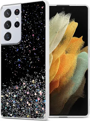 Obrázek produktu pro Cadorabo pouzdro pro Samsung Galaxy S21 ULTRA Protective Case in Black Pouzdro na mobilní telefon TPU Glitter Cover Case Glitter