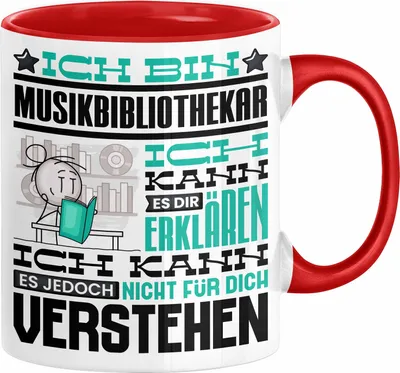 Produktbild von Musikbibliothekar Geschenk Tasse Lustige Geschenkdiee für einen Musikbibliothekar Geburtstag Ich Bin Musikbibliothekar Ich Kann Es Dir Erklären Aber Nicht Für Dich Verstehen (Rot)