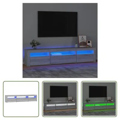 Immagine prodotto di The Living Store Mobile TV con luci LED Grigio Sonoma 195x35x40 cm