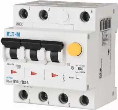 Produktbild von Eaton FI/LS Kombination, 16 A, 30 mA, LS-Charakteristik: B, 3p, FI-Charakteristik: A 170735