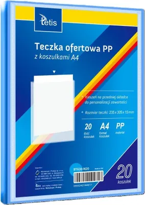 Obrázek produktu pro Tetis – Prezentační desky A4 z PP s kapsami – modré, 13 přihrádek