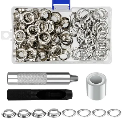 Ösen-Set 12 mm, 100 Stück, Metallösen mit Werkzeug