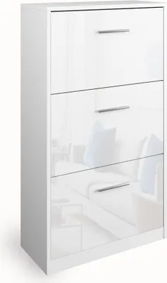Produktbild von Vicco Schuhkipper Gizmo, 59 x 105 cm, Weiß Hochglanz/Weiß